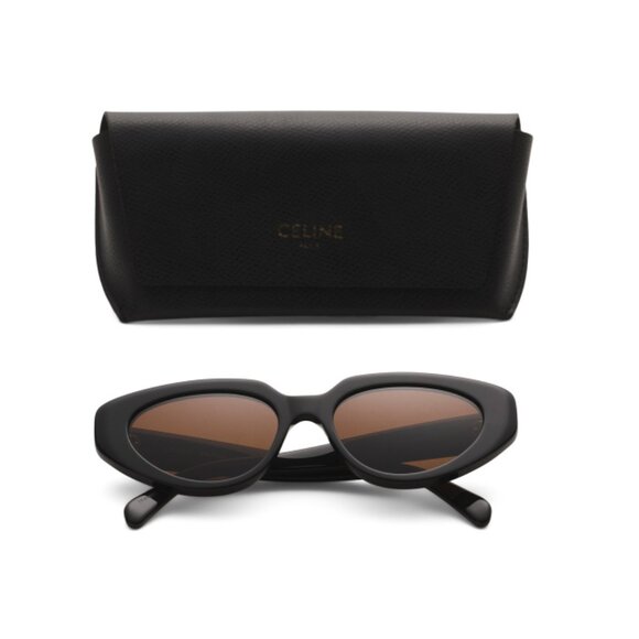 CELINE Black 53mm Modified Cat Eye Sunglasses - Picture 1 of 2